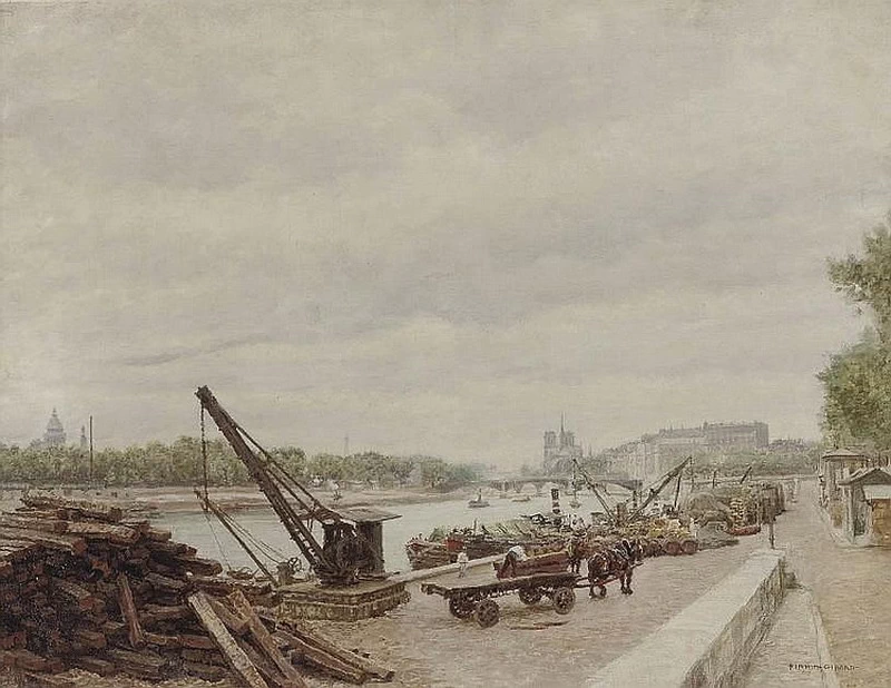 Marie - François Firmin, Girard, Attività sul molo dell'Ille St. Louis, Parigi